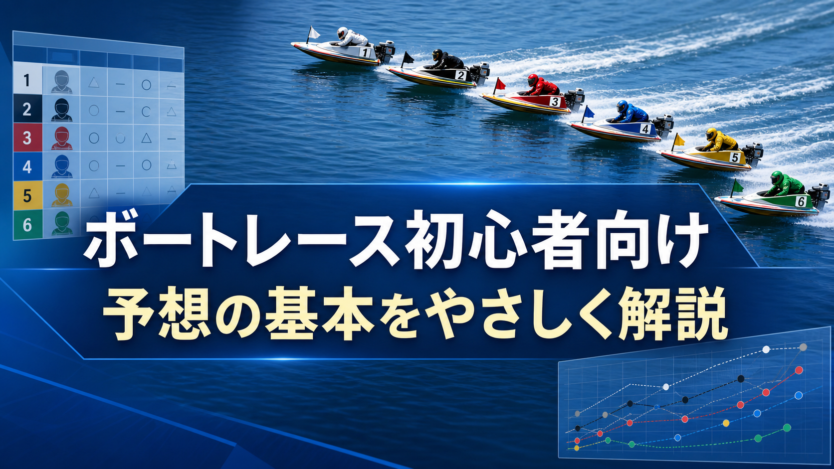 ボートレース初心者向けに出走表と6艇のレースを解説するアイキャッチ画像