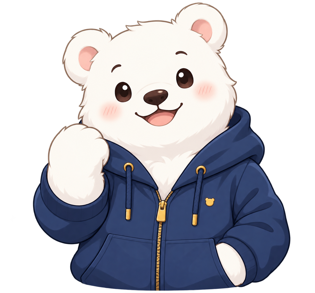 ぷぅチャンネルの案内役をする白いクマのキャラクター
