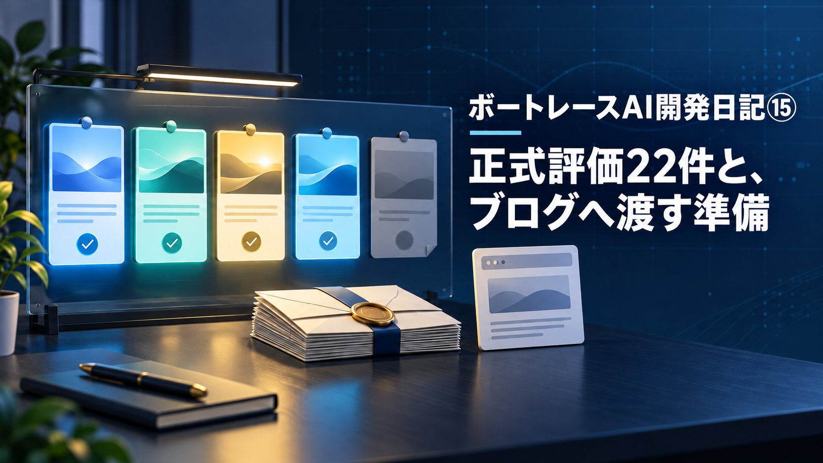 ボートレースAI開発日記⑮｜正式評価22件と、AI予想をブログへ渡す準備